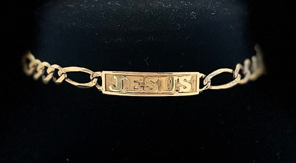 14K Gold Jesus Bracelet B8