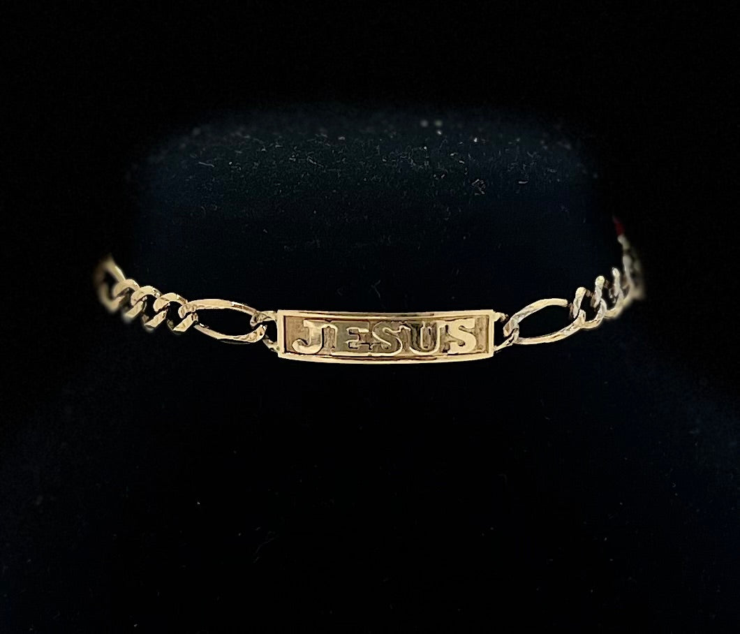 14K Gold Jesus Bracelet B8