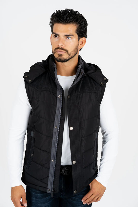 Hooded Vest With Faux Fur Lining VST8879